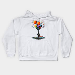 Astronaut walking on the cloud Kids Hoodie